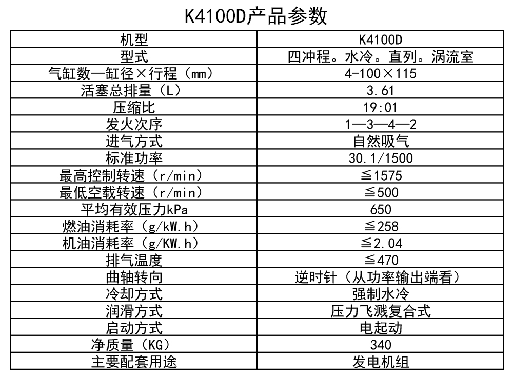 K4100D参数